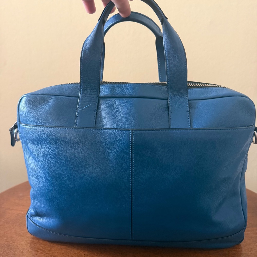 Coach Metropolitan Slim Briefcase Blue Leather Laptop Bag, Tote, Messenger bag - Picture 5 of 16